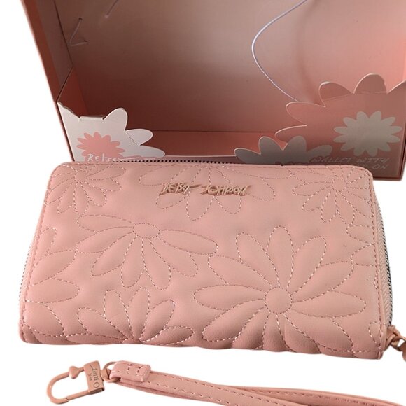 Pink Betsey Johnson Wallet with wristlet NWT - Picture 1 of 2